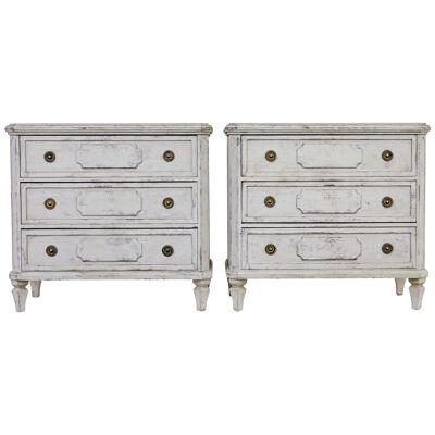PAIR OF SWEDISH PAINTED 19TH CENTURY COMMODES