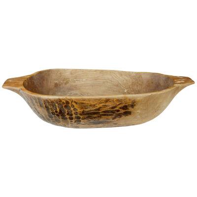 LARGE RUSTIC DUGOUT HAND CARVED BOWL
