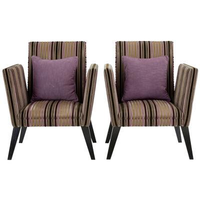 PAIR OF CONTEMPORARY LOUNGE ARMCHAIRS