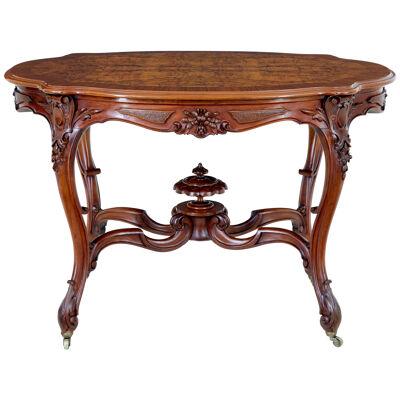 19TH CENTURY CARVED WALNUT OCCASIONAL TABLE
