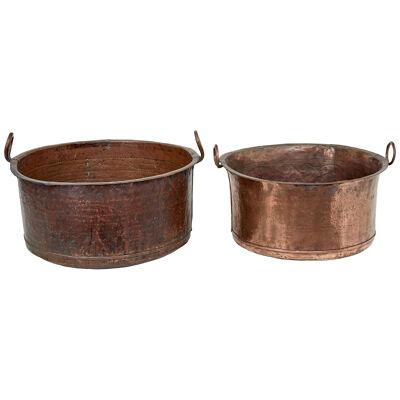 2 VICTORIAN LARGE COPPER COOKING VESSELS
