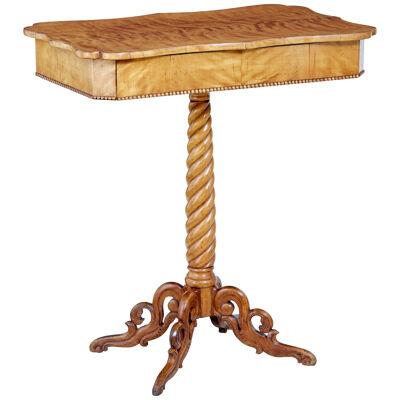 SWEDISH 19TH CENTURY CARVED BIRCH SIDE TABLE