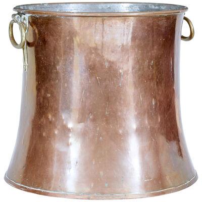 19TH CENTURY SHAPED COPPER AND BRASS LOG BIN