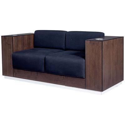 MODERN WALNUT SOFA FITTED WITH KAELO WINE COOLERS