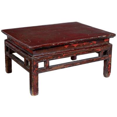 18TH CENTURY CHINESE RED LACQUER LOW OCCASIONAL TABLE