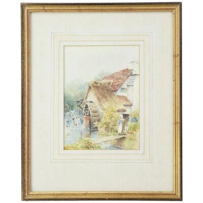 20TH CENTURY WATER COLOUR WATERMILL BY C W MORSLEY