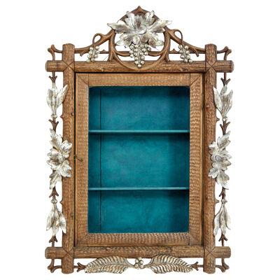 LATE 19TH CENTURY SMALL BLACK FOREST DISPLAY CABINET