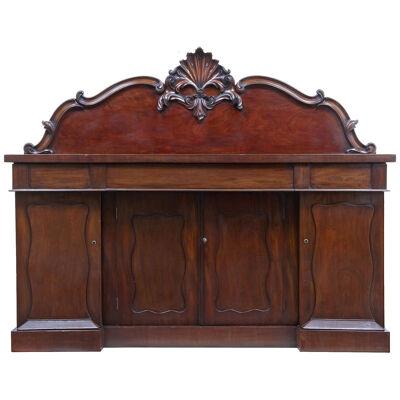 19TH CENTURY WILLIAM IV CARVED MAHOGANY SIDEBOARD 