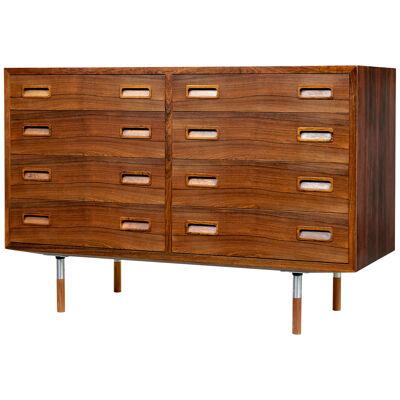 1960’s DANISH PALISANDER DOUBLE CHEST OF DRAWERS BY HU
