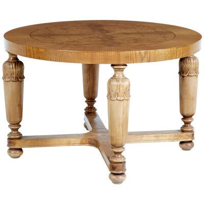  ART DECO SWEDISH CARVED BIRCH AND ELM COFFEE TABLE