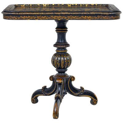 19TH CENTURY LACQUERED HAND PAINTED TRAY TABLE