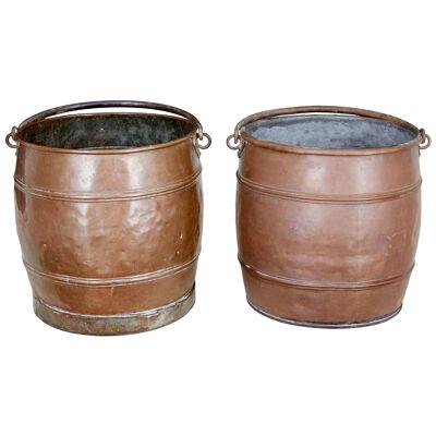 PAIR OF LATE 19TH CENTURY COPPER BUCKETS