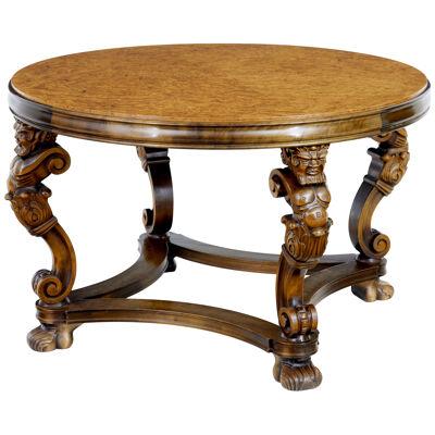 MID 20TH CENTURY CARVED BURR BIRCH COFFEE TABLE