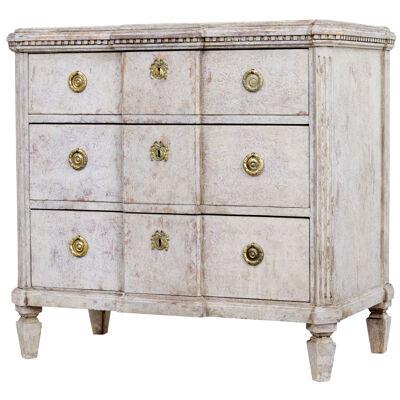 SWEDISH 19TH CENTURY PAINTED BREAKFRONT CHEST OF DRAWERS