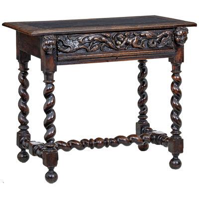 EARLY 19TH CENTURY FLEMISH CARVED WALNUT SIDE TABLE