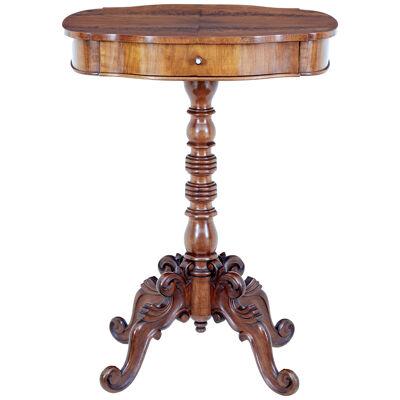 19TH CENTURY CARVED FLAME MAHOGANY SIDE TABLE