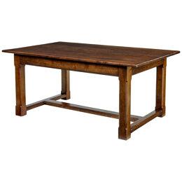 LATE 20TH CENTURY SOLID OAK REFECTORY TABLE