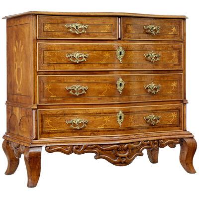 EARLY 19TH CENTURY SWEDISH OAK INLAID CHEST OF DRAWERS