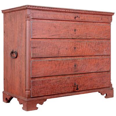 LATE 18TH CENTURY SWEDISH GUSTAVIAN PAINTED CHEST OF DRAWERS