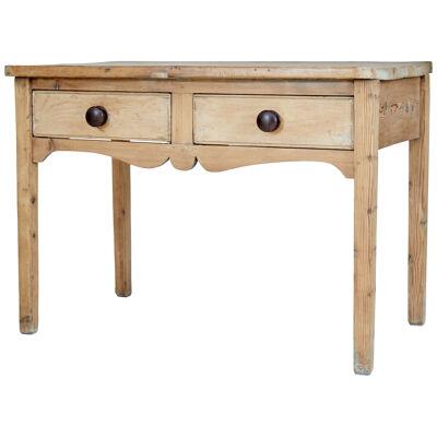RUSTIC 19TH CENTURY VICTORIAN PINE KITCHEN TABLE