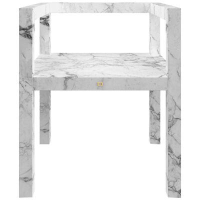 FELIX SCHWAKE Chair with armrests, white marble 55x55x65cm GERMANY handcrafted