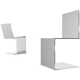 Cantilever Chair Alu, polished, perfect squares, 45x45x90cm GERMANY handcrafted