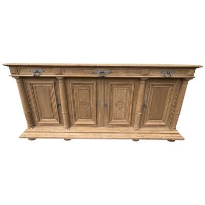 French Solid Oak Sideboard Style Empire Country Late 19th century 4