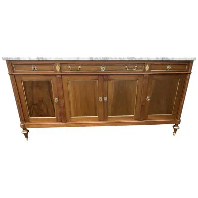 French Louis XVI Style Sideboard Early 20th Century In Walnut