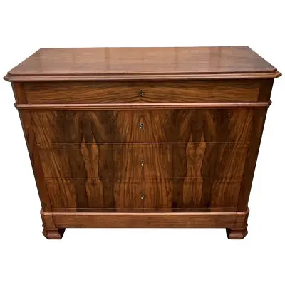 French Chest Of Drawers Louis Philippe burr walnut Late 19th