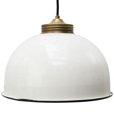 Brass White Enamel Vintage Industrial Pendant Lights