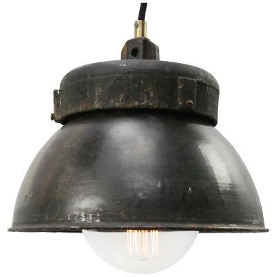 Black Gray Enamel Vintage Industrial Cast Iron Pendant Lights