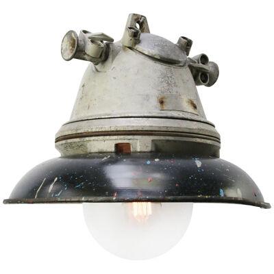 Black Enamel Vintage Industrial European Clear Glass Pendant Lamp