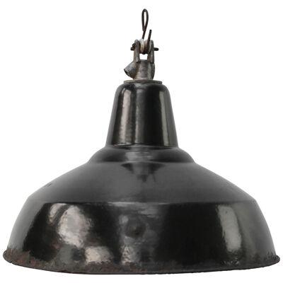 Black Enamel Dutch Vintage Industrial Hanging Lamp