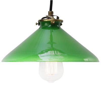 Green French Opaline Glass Shade French Pendant Light