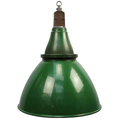 Green Enamel British Vintage Industrial Pendant Light
