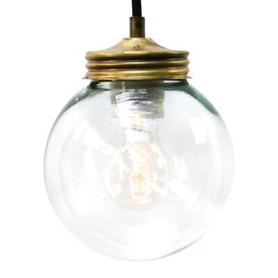 Clear Glass Vintage Industrial Brass Pendant Lights