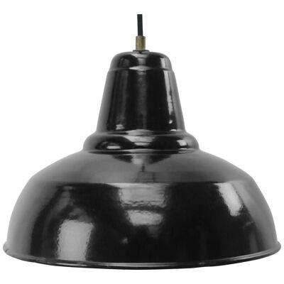 Dutch Black Enamel Vintage Industrial Factory Pendant Lights by Philips