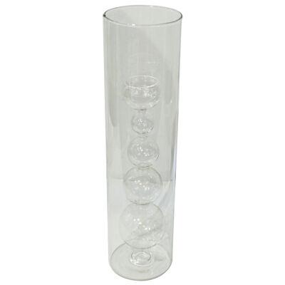 1970s Leucos Italian Design Crystal Clear Murano Glass Candleholder or Vase