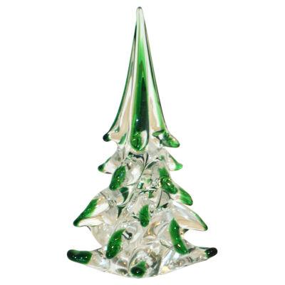 Cenedese 1980 Italian Modern Forest Green Spike Murano Glass Tree Sculpture
