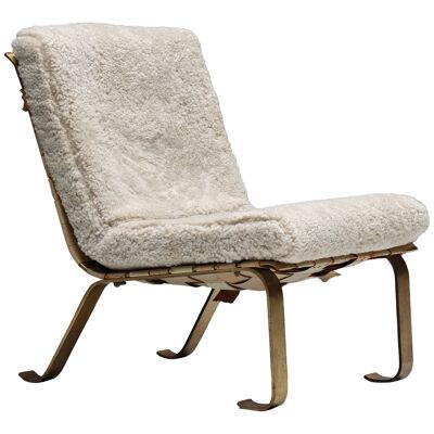 Mid-Century Modern Wool Lounge Chair, 1940s