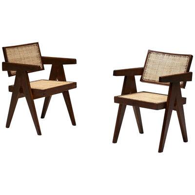 Office Cane Chairs by Pierre Jeanneret, India, 1955