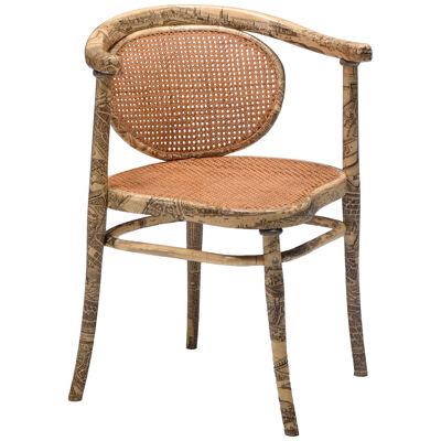 Thonet Chair with Fornasetti Style Print - 1905