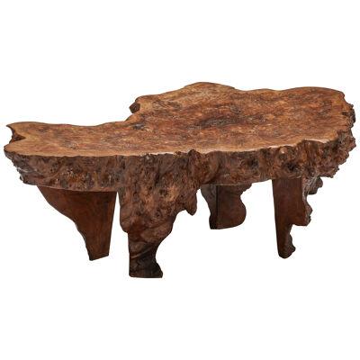 Burl Wood Coffee Table Wabi-Sabi - 1850's