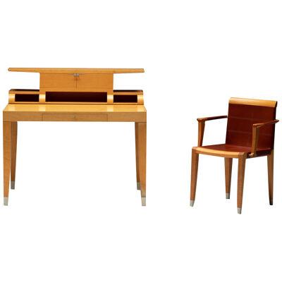 Writing Desk with Chair by Chi Wing Lo for Giorgetti, Italy, 1990s