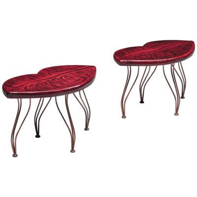 Gina Beavers Style Post-Modern Lips Side-tables Late 20th Century