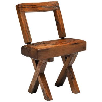Rustic Wooden Chair, Wabi-sabi - 1900's