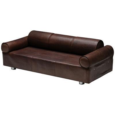 Marzio Cecchi Brown Buffalo Leather Sofa