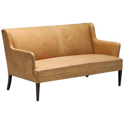 Nanna Ditzel Style Danish Sofa In Camel Leather - 1950's