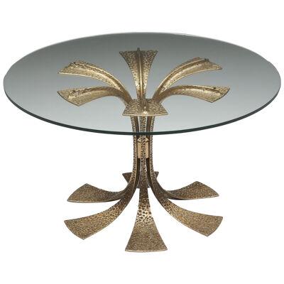 Luciano Frigerio Brass Cast Round Dining Table - 1980's