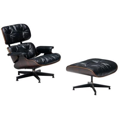 1st Gen Eames Lounge Chair with Ottoman for Herman Miller, United States, 1957